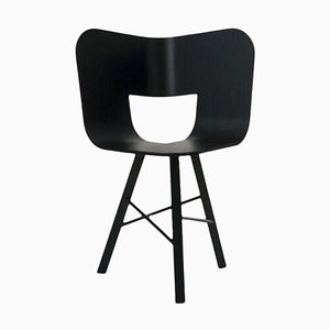 Tria Chair with Black Open Pore Seat by Colé Italia