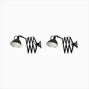 Bauhaus Scissor Lamps by Wilhelm Bäder, Set of 2