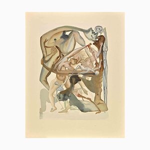 Salvador Dali, La Divina Comedia: En el borde del séptimo círculo, Grabado en madera, 1963