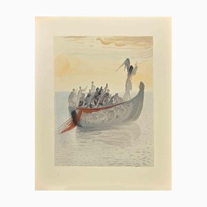 Salvador Dali, La Divina Commedia: La barca dei penitenti, Xilografia, 1963