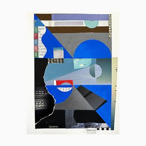 Jeremy Annear, Blue Moon No.37, Técnica mixta sobre papel, 2020