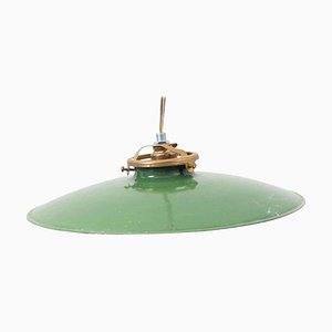 Early 20th Century Green Lacquered Metal Ceiling Lamp