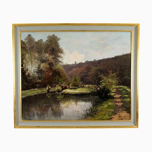 Paul Louis Morizet, Landschaft, 1913, Öl auf Leinwand, Gerahmt