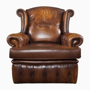 Brown Cattle Chesterfield Armchair