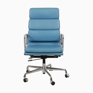 Chaise de Bureau EA-219 en Cuir par Charles Eames pour Vitra
