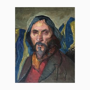 Mady Epstein, Portrait of the Russian Poet Ivanov, Oil on Canvas, 1970s, Framed