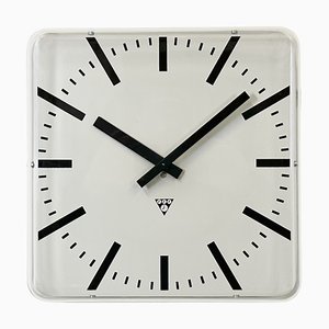 Vintage Square Office Wall Clock from Pragotron, 1980s