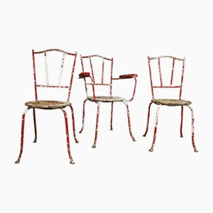 Chaises de Jardin par Mathieu Matégot, 1950s, Set de 3