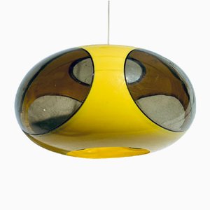 Vintage Yellow Plastic Ufo Ceiling Lamp from Massiv Belgium Lighting, 1970s