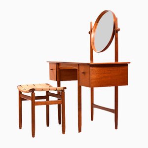 Vanity Table & Chair by Gunnar Myrstrand & Sven Engström for Bodafors Sweden, 1950s, Set of 2