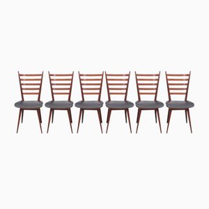 Mid-Century Dining Chairs with a High Backrest, 1960s, Set of 6