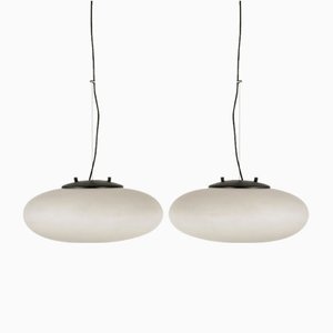 Lámparas colgantes italianas de Stilnovo, años 50. Juego de 2