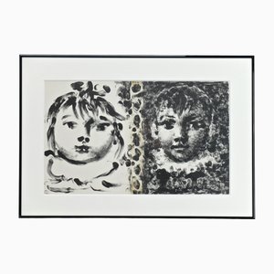 Pablo Picasso, Paloma et Claude, 20. Jh., Original-Lithographie, gerahmt