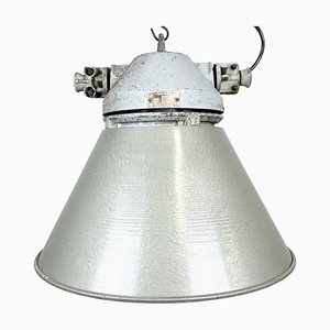 Lampada industriale antideflagrante con paralume in alluminio di Elektrosvit, anni '70