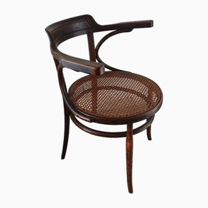 Office Chairs in Bentwood with Dark Brown Wickerwork