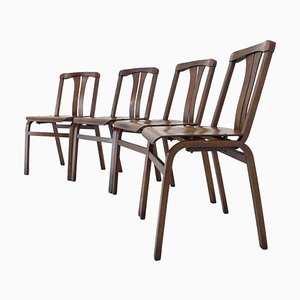 Set of Beech Dining chairs attributed to Ton for Thonet, 1980s