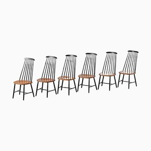 Scandinavian Chairs in Beechwoodby Ilmari Tapiovaara, 1960, Set of 6