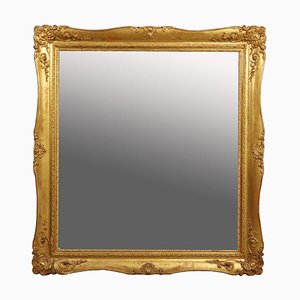 Grand Miroir en Bois Doré et Tablette