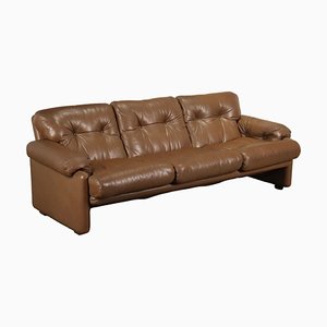 Italienisches Coronado Sofa aus Leder von T. Scarpa für B&B, 1970er