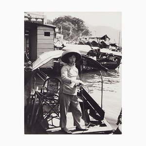 Hanna Seidel, Femme de Hong Kong, Sampan, Photographie Noir et Blanc, 1960s