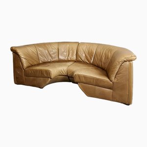 Set of Vintage Leather Curved Modular Sofa from Rolf Benz, 1960s