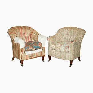 Fauteuils Chesterfield Antique de Howard & Sons, 1870, Set de 2