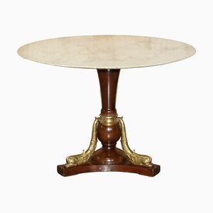 Antique Italian Gilt Brass and Carrara Marble Centre Table