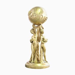 20th Century Gilt Bronze the World Is Yours Statue