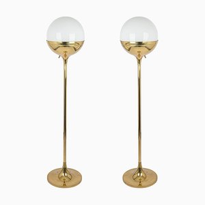 Mid-Century Brass Globe Floor Lamp attributed to U.W for Art & Craft, Germany, 1960s