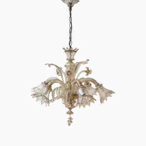 Vintage Murano Golden Chandelier with 6 Light Sources, 1960s