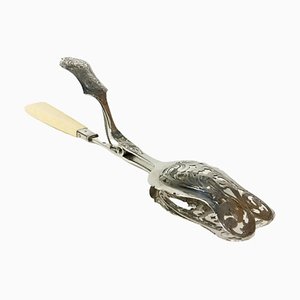 Dutch Silver Pastry Tong, Amsterdam, 1845