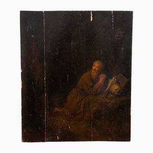 D'après Gerrit Dou, Ermite, XVIIe Siècle, Huile sur Panneau