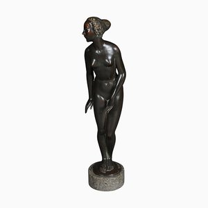 Max D. Hermann Fritz, Figure of Nude Woman, 20th Century, Bronze