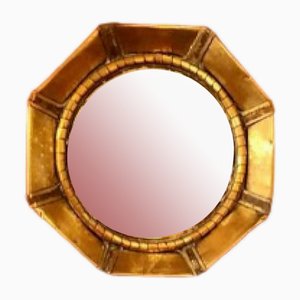 Miroir en Laiton Doré par Fitterman