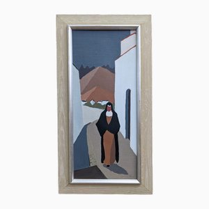 Through the Alley, Oil on Canvas, Framed