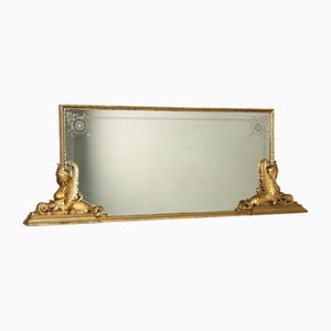 Italienischer Mid-Century Spiegel mit vergoldetem Holzrahmen