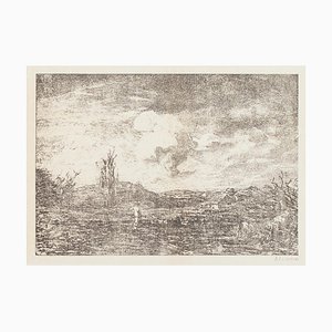 Antonio Fontanesi, Landschaft, Lithographie, 1880
