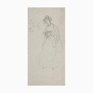 Edmound de Beaumont, Figure of Woman, Pencil on Paper, 1853