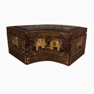 Chinese Lacquer Tea Box, 1850s