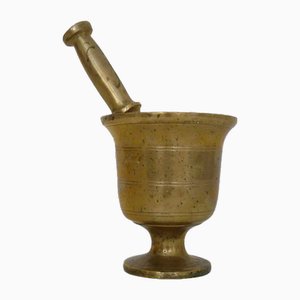 Engraved Bronze Apothecary Mortar, 1930s, Set of 2