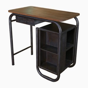 Small Children's Desk in Metal with Oak Tray, 1950s