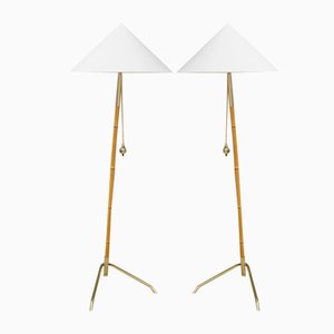 Lampadaires par Rupert Nikoll, Vienne, 1950s, Set de 2