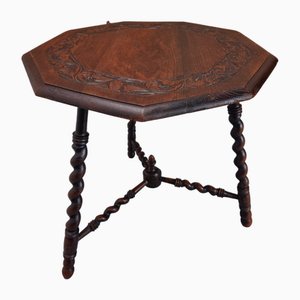 Tavolino antico con gambe tornite, fine XIX secolo