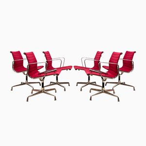 EA108 Drehbare Chrom Stühle von Charles & Ray Eames für Vitra, 6 . Set