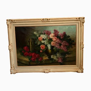 Artista francés, Bodegón floral, principios del siglo XX, óleo sobre lienzo