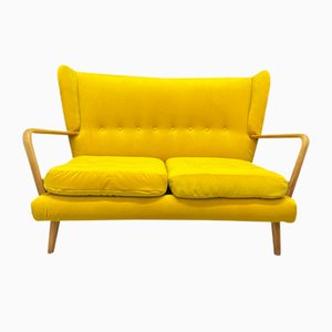 Vintage Bambino Sofa in Yellow Velvet by Howard Keith, 1950s