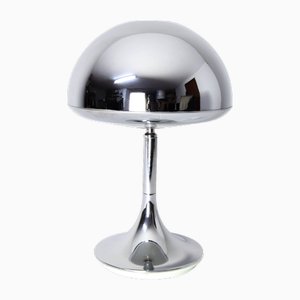 Moderne spanische Space Age Mushroom Tischlampe aus Chrom von Grin Fase, 1960er