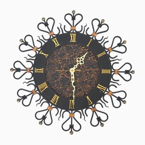 Orologio da parete vintage in metallo, anni '60