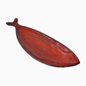 Vintage French Fish Shaped Dish in Ceramic, 1950s