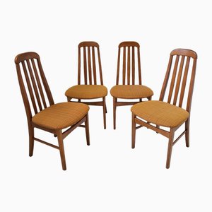 Vintage Chairs in Tweed and Wood, Set of 4